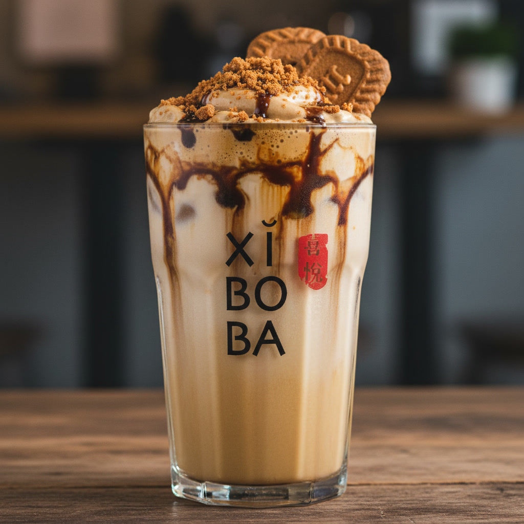 Dirty Biscoff Dalgona With Hokkaido Milk Pudding